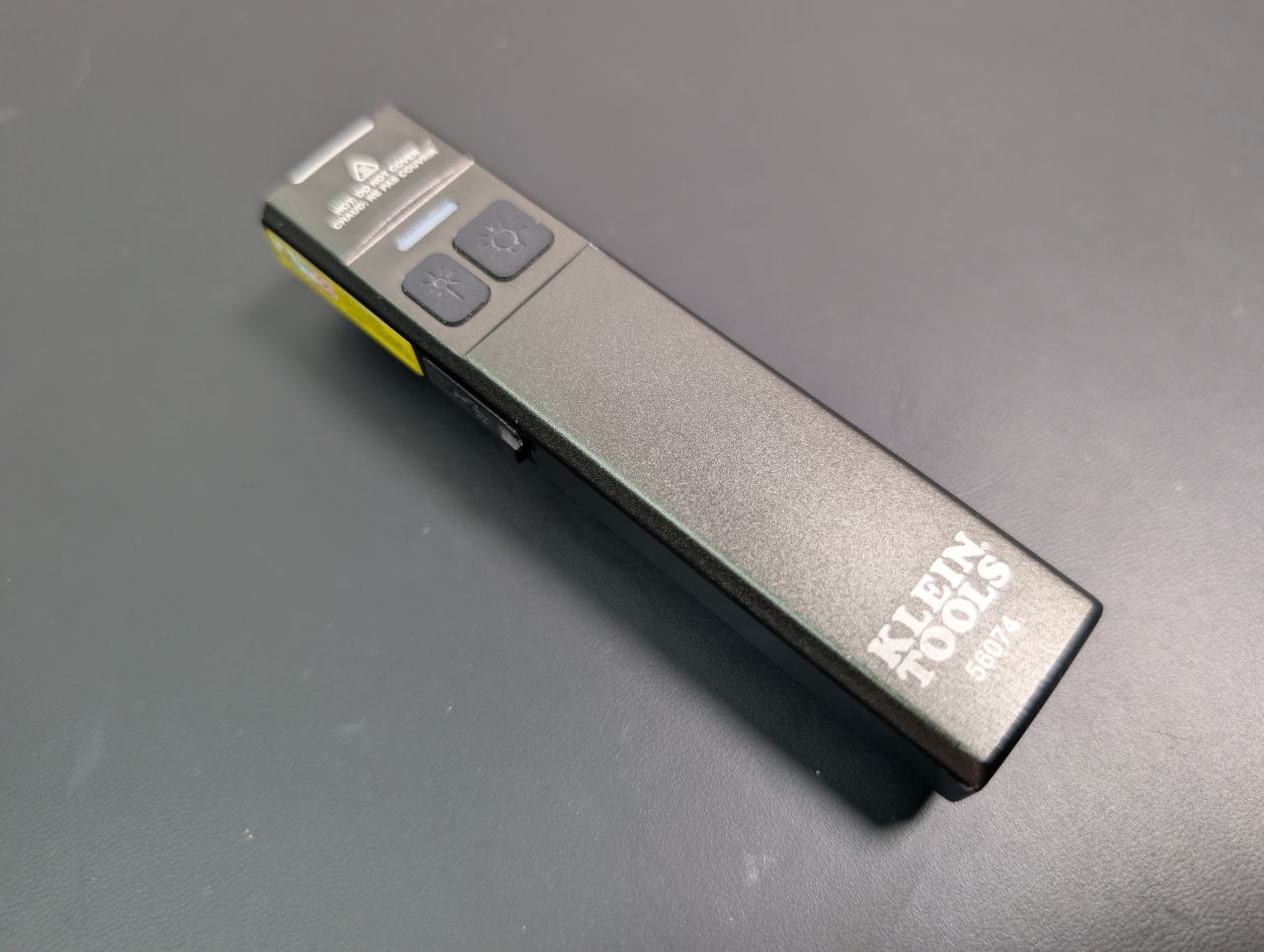 Klein Tools 56074 flat EDC flashlight, front view