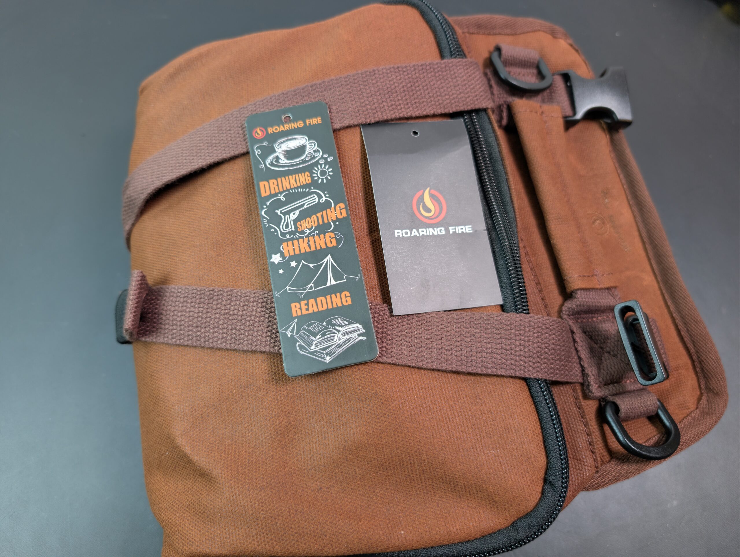 The Roaring Fire Pack Mule Mini waxed canvas tool roll